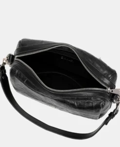 Bolso negro con doble asa Binnari Creta 21262