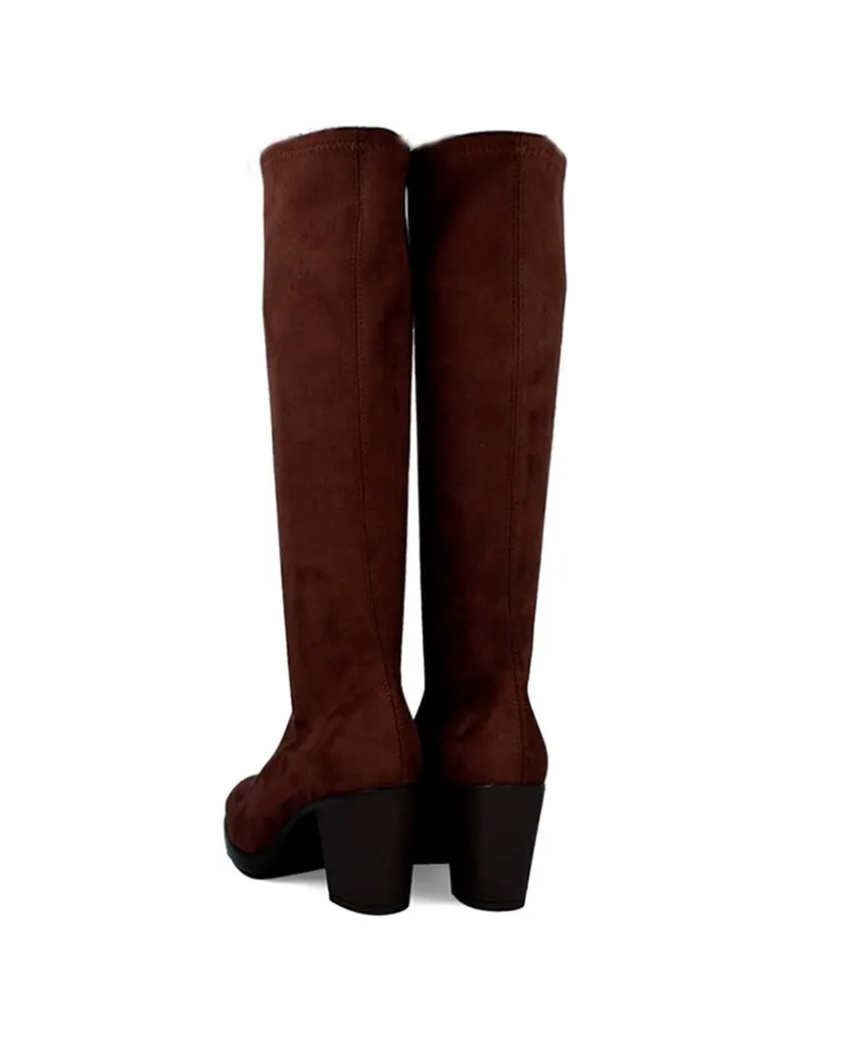 Botas altas en marrón Miss Elastic Caro 78018
