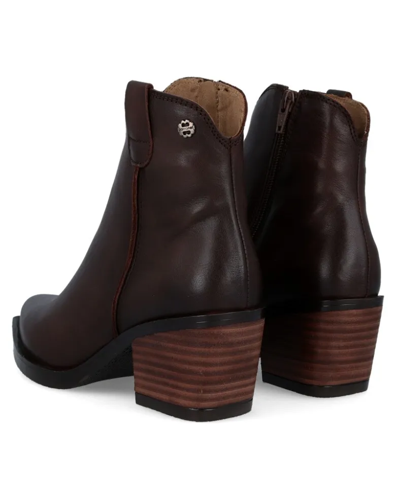 Botines de color marrón intenso Porronet Frida 4752