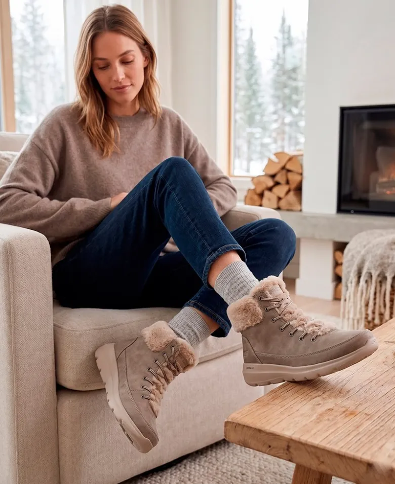 Botines de mujer con pelo Skechers Glacial ultra