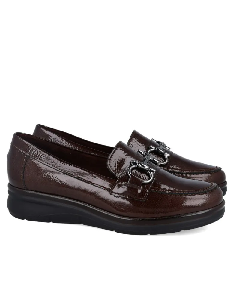 Mocasines marrones con cuña baja Pitillos 11502