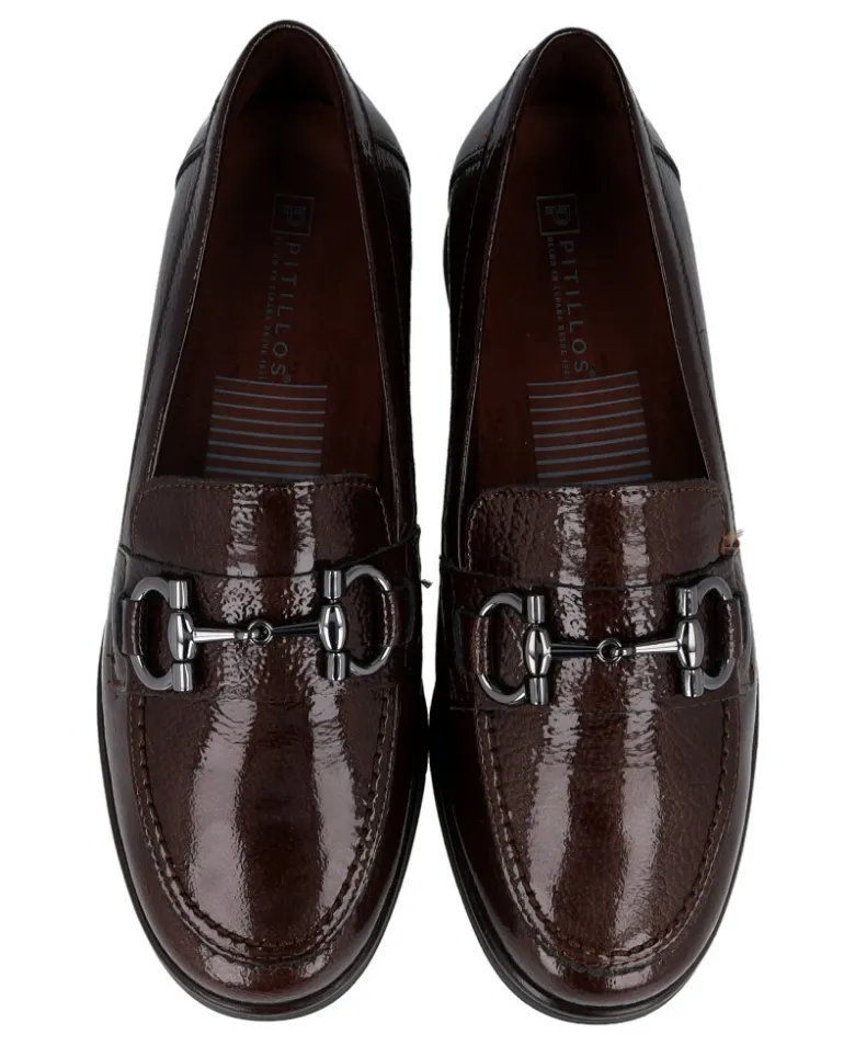 Mocasines marrones con cuña baja Pitillos 11502
