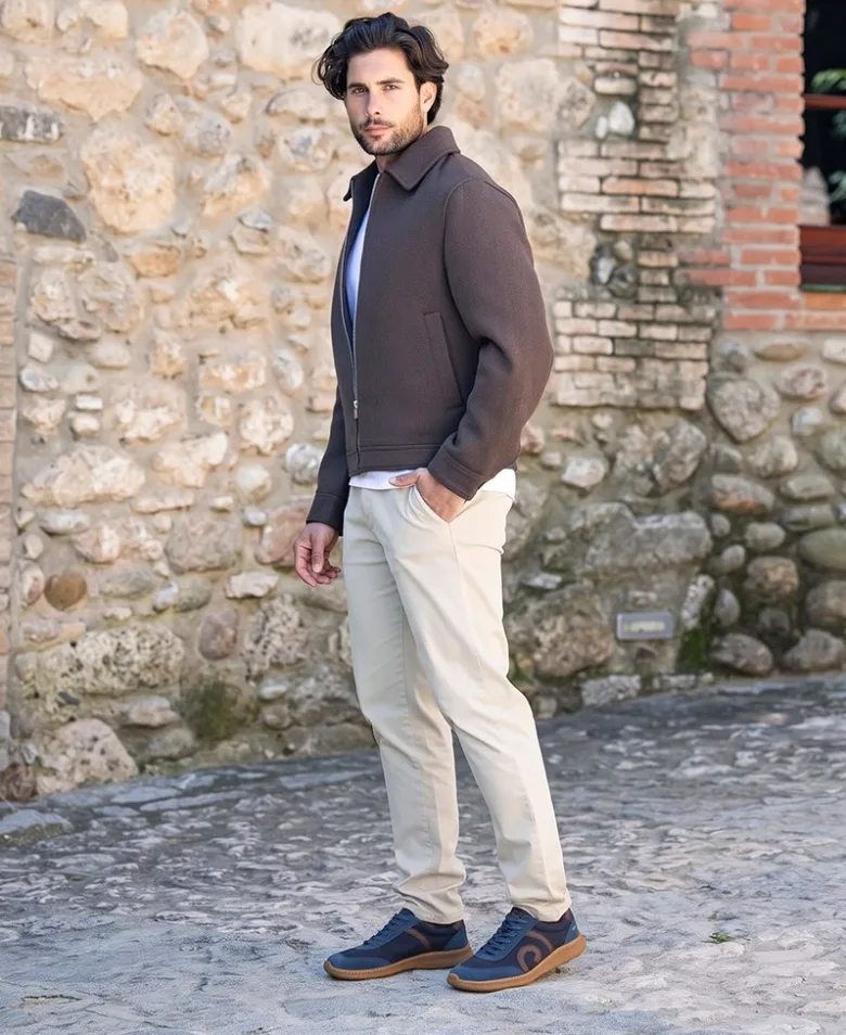 Zapatilla de hombre en azul El Naturista Oroel 5435