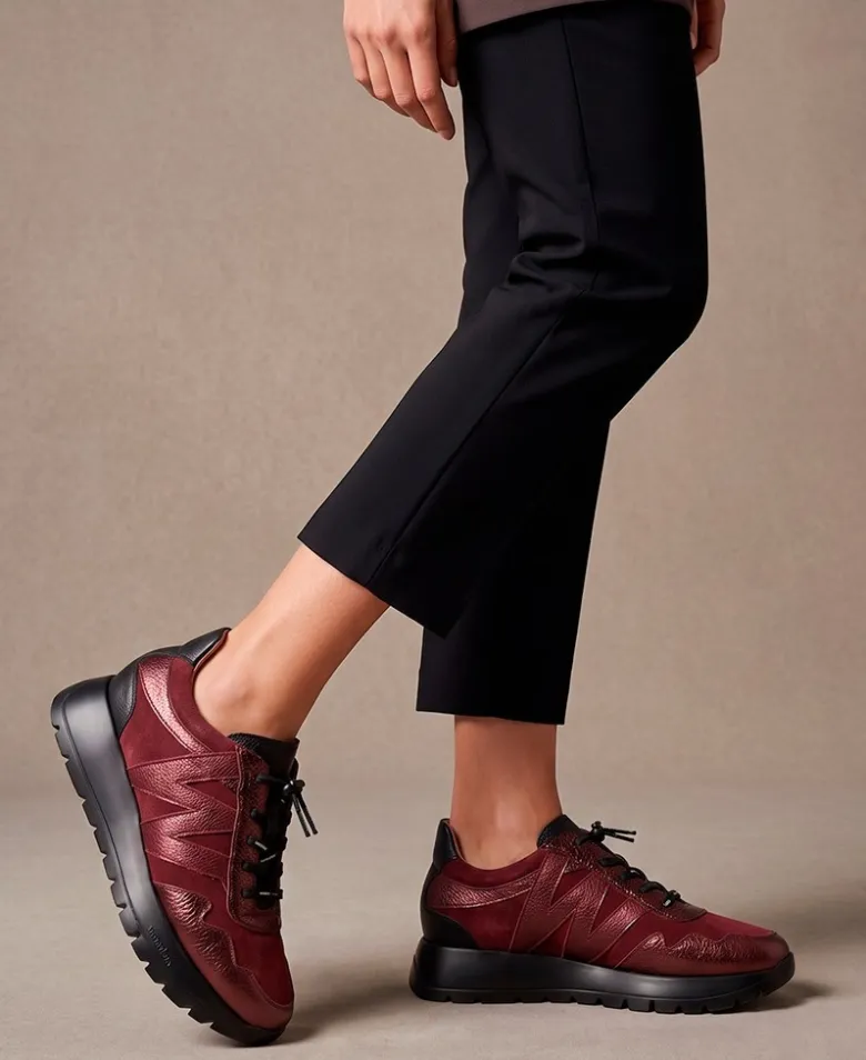 Zapatillas casual burdeos Wonders Odisei A-24110