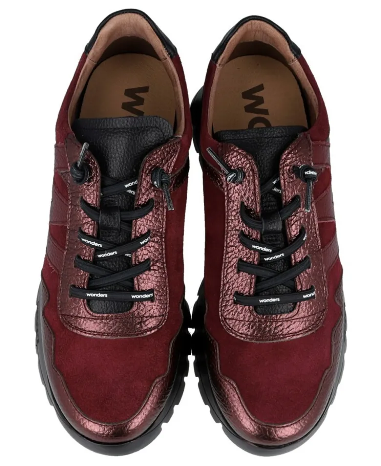 Zapatillas casual burdeos Wonders Odisei A-24110