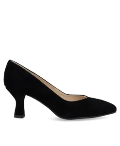 Zapato de salón negro de piel de ante Kissia 742