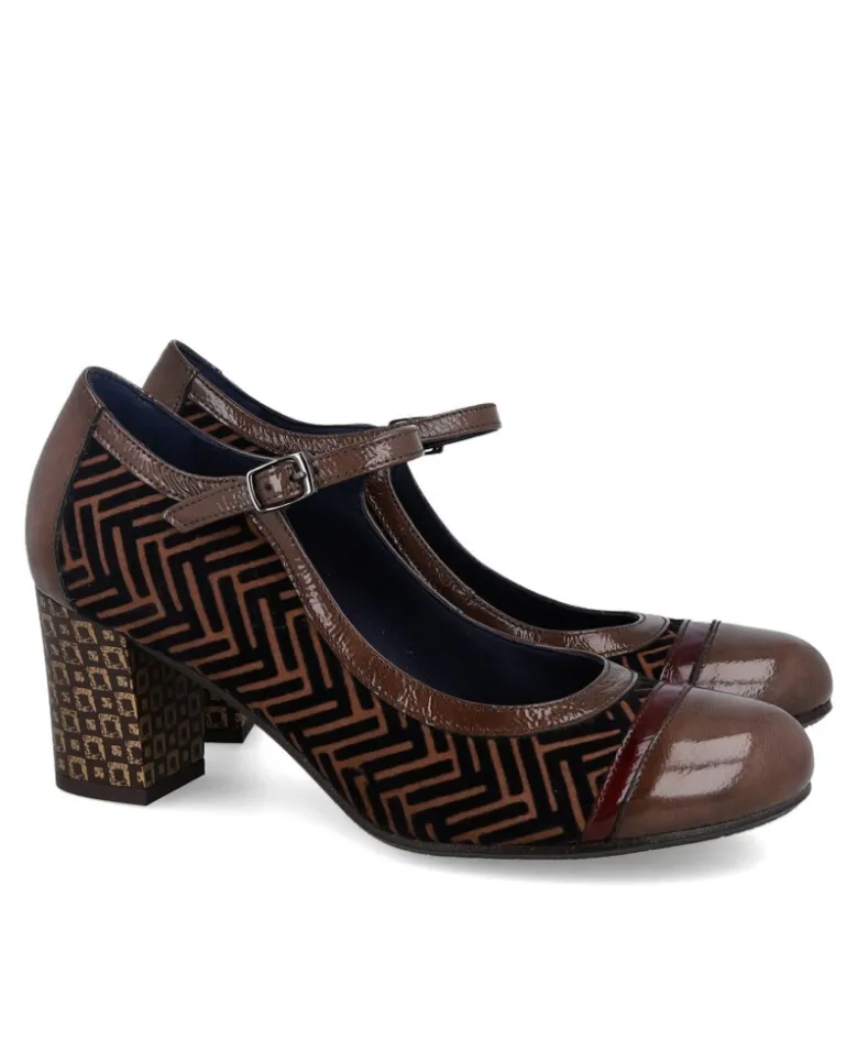 Zapatos estampados de tacón bloque Dorking D8669