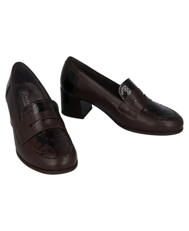 Zapatos estilo mocasín de tacón Pitillos 11642